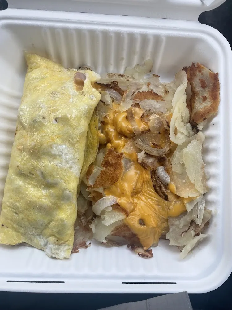 Meat Lovers Omelette with Fried Potatoes